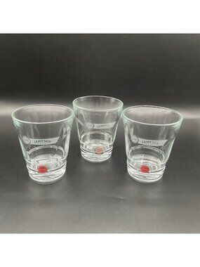 Vintage Jameson Irish Whiskey JJ&S Heavy Base Tumbler Glasses Set of 3